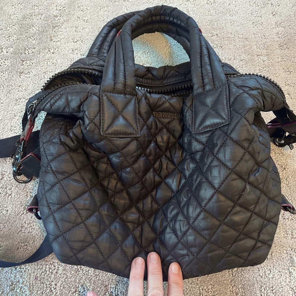MZ Wallace Black Quilted Crossbody Bag